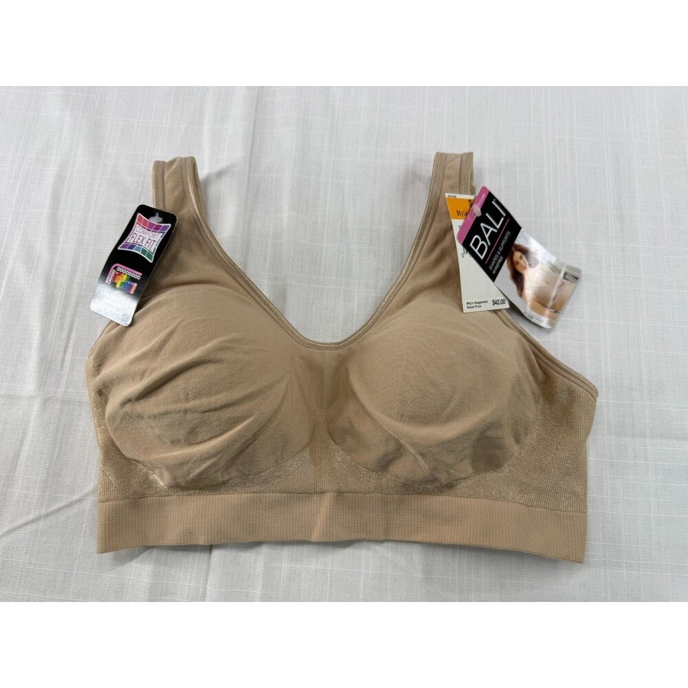 Bali Comfort Revolution ComfortFlex Fit Wirefree Bra Small Nude 3488 NWT